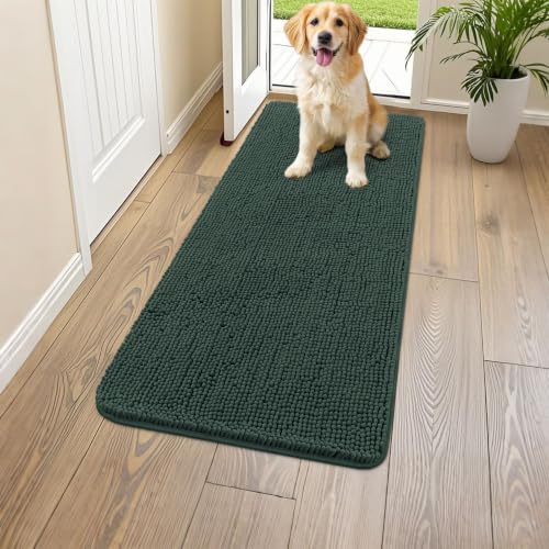 Dog Door Mat for Muddy Paws 47x24 (Green / 47"X24")
