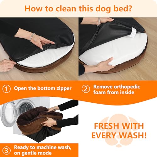 Orthopedic Waterproof Large Dog Bed Sofa (Brown / Large(42 x 31 x 6.5 inch))