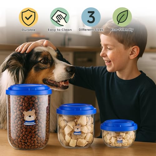 3 Pack Airtight Dog Treat Container Set