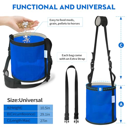 Horse Feed Bag for Grain (Blue)