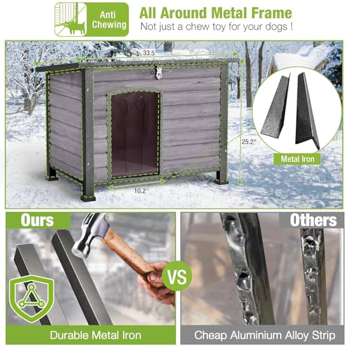 Heated Dog House Outdoor Insulated Dog Kennel with Heater