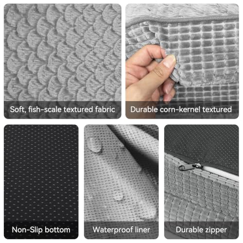 Orthopedic Dog Bed for Extra Large Dogs (Light Grey / 48"l X 35"w X 7.5"th)
