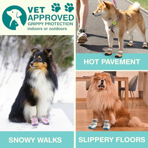 Dog Shoes for Large Dogs (Black / Width 1.96 inches)