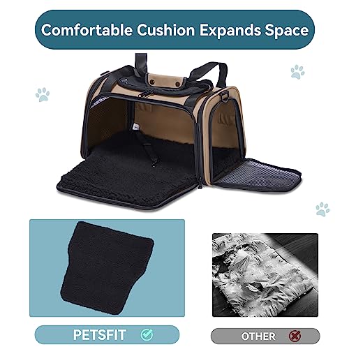 PET Carrier for Cat (17.5"L x 10.5"W x 10.6"H / New Khaki)