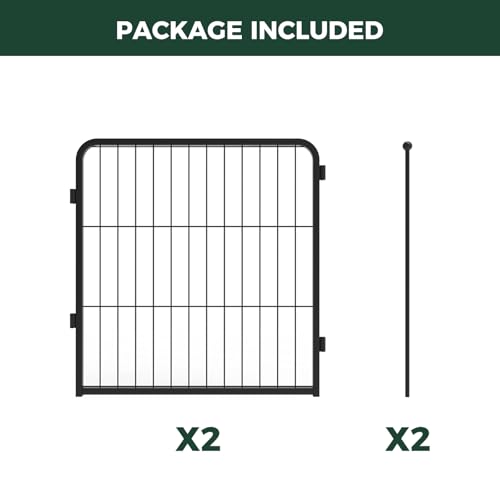 2 Add on Wire Panels for AuraSpace Pro Dog Playpen (Black / 24"H)