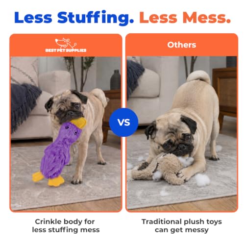 Interactive Squeaky Dog Toy (aCrinkle Duck (Light Purple) / Large)