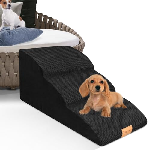 High Density Extended Foam Dog Ramp&Steps 3 Tiers (Black / 33.1*15.7*15.7)