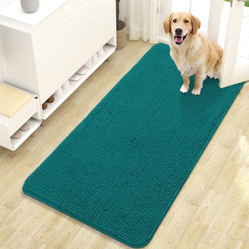Dog Door Mat for Muddy Paws 47x24 (Lake Blue / 47" X 24")