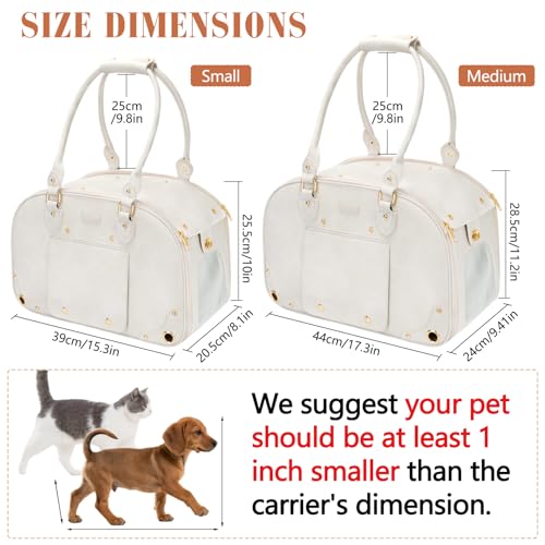 Dog Carrier Purse (15.3"L x 8.1"W x 10.0"H / Beige)