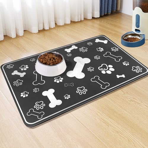 Pet Feeding Mat (29"L x 17"W / Square Black)