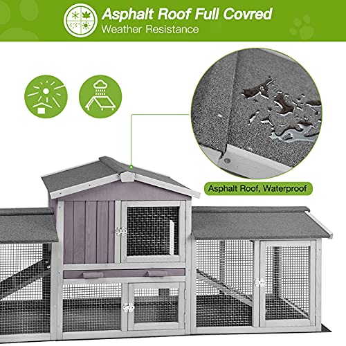 Rabbit Hutch Indoor Outdoor Bunny Cage with Large Run