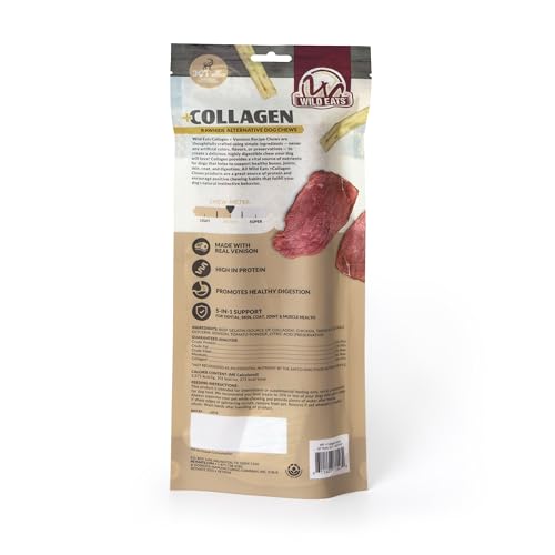 Venison Collagen Cheek Rolls 10" Chews 3pk Pig Ears Substitute (11 Ounce (Pack of 3))
