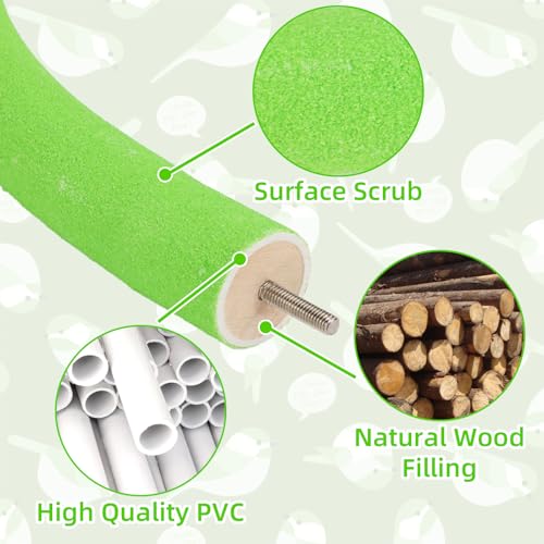 90 Degree Parrot Perch for Cage Corner (Large / Green-corner-90)