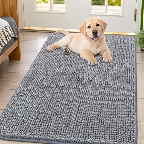 Dog Door Mat for Muddy Paws 47x32 (Grey / 47"X32")