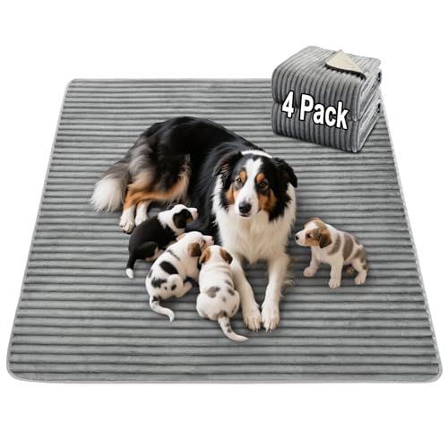 Flannel Washable Pee Pad for Dogs (Light Grey / 18" X 24"-4PC)