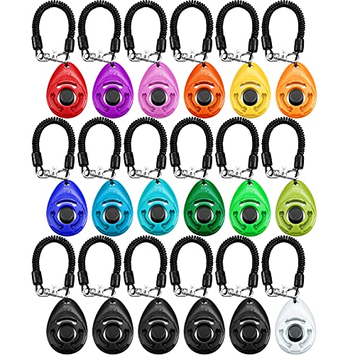 18 Pcs Dog Training Clicker with Wrist Strap for Pets (Multicolor)