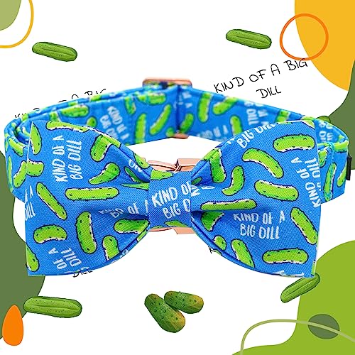Dog Collar with Bow Tie (Dill Pickles / X-Small (Pack of 1))