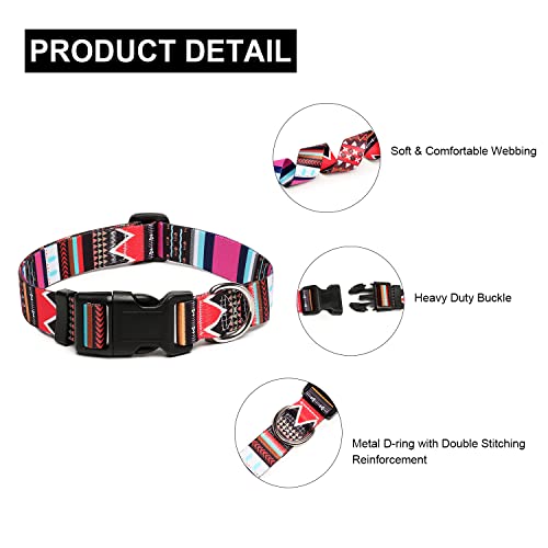 Adjustable Dog Collar (Medium / Tribal Pink)
