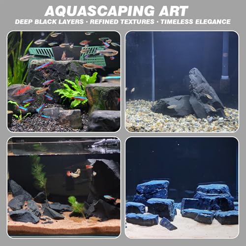Aquarium Rock 20lb Fish Tank Stones for Aquarium Aquascape (20LB(8pcs)3-9in.)