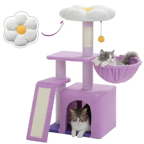 Cactus Cat Tree for Kittens & Small Cats (Purple)