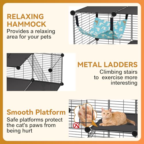 Cat Cage, 3-Tier DIY Catio Cat Enclosures, 36"x16"x36" Cat Playpen (36" L x 16" W x 36"H)