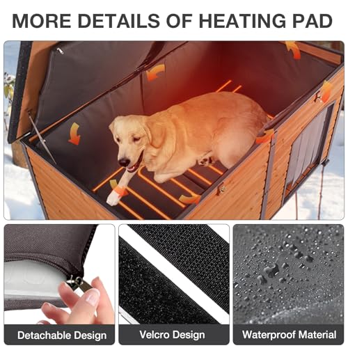 59.1’’ Extra Large Heated Dog House Outdoor for Winter (Heated Dog House)