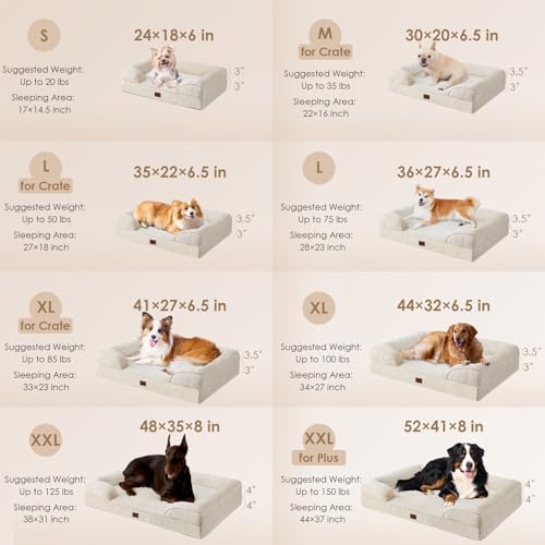Orthopedic Small Dog Bed (Beige / 24.0"l X 18.0"w X 6.0"th)