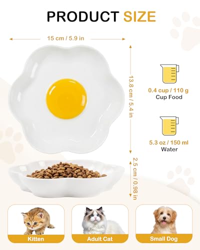 3 Pack Ceramic Cat Food Bowls