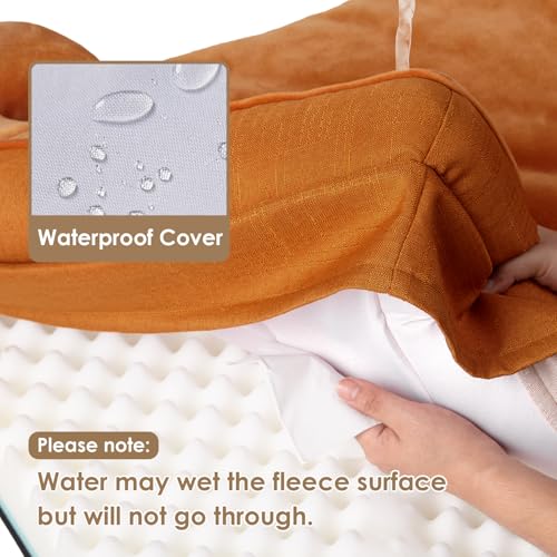 Orthopedic Extra Large Dog Bed (Pumpkin Orange / 44.0"l X 32.0"w X 6.5"th)