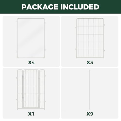 AuraSpace Pro Acrylic & Wire Mesh Indoor Dog Playpen (White / 40"H)
