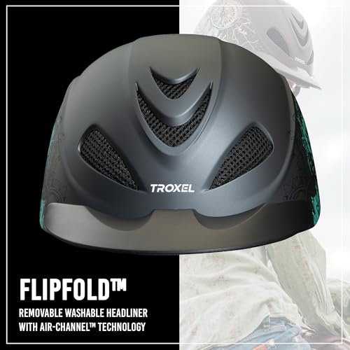 Rebel Bold Horse Riding Helmet (Large / Turquoise Rose)