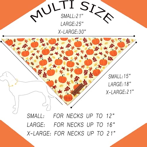 Thanksgiving Dog Bandanas 2 Pack (Thanksgiving / Large)
