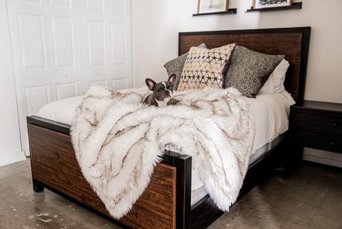 PupProtector Waterproof Throw Blanket (White With Brown Accents / Original (60" L x 50" W))