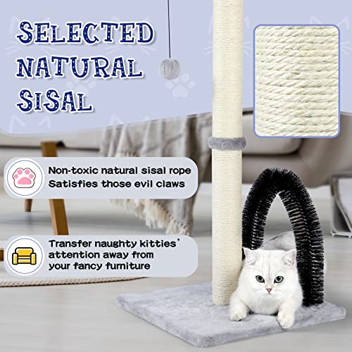 32" Tall Cat Scratching Post with Arch Groomer