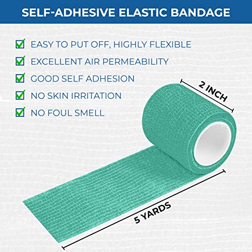 Self Adhesive Bandage Wrap (2 Inch Multicolor - 12 Pack)