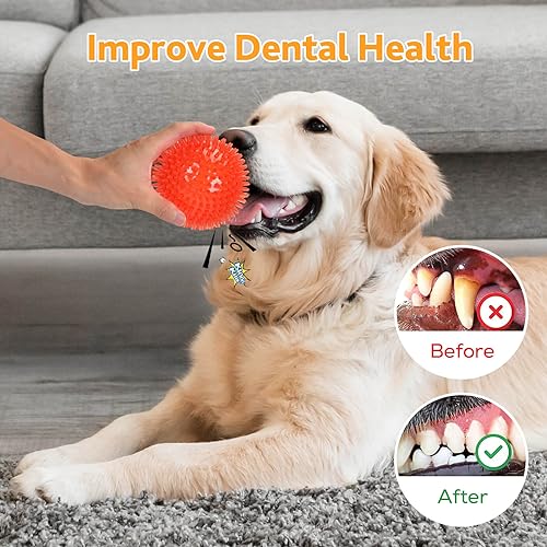 2 Pack 4.5" Squeaky Dog Toy Balls (4.5"(Large Dog) / Red+Blue)