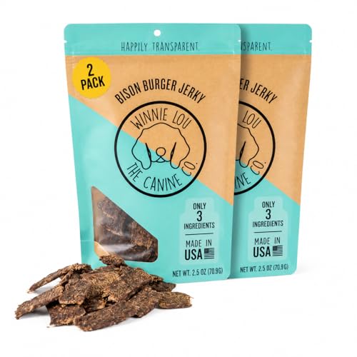 Winnie Lou Bison Burger Jerky Dog Treats (2.5 Ounce (Pack of 2))