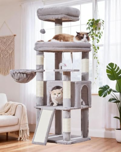 Sturdy Cat Tree (Light Gray / 58.7 Inches)