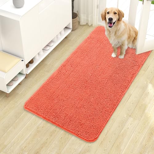 Dog Door Mat for Muddy Paws 40x24 (Coral / 40" X 24")