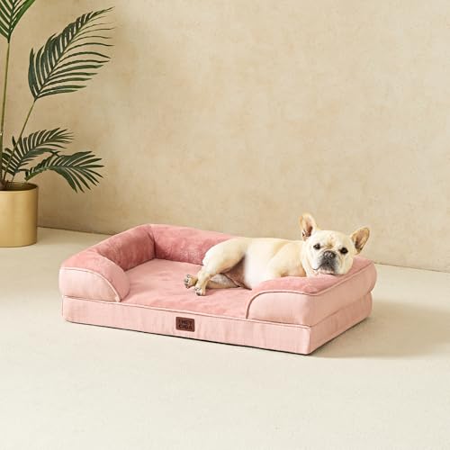 Orthopedic Dog Beds Large Sized Dog (Dusty Pink / 36.0"l X 27.0"w X 6.5"th)