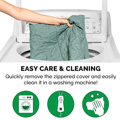 Cooling Gel Dog Bed for Large Dogs w (Jumbo / (Quilted Paw) Iceberg Green)