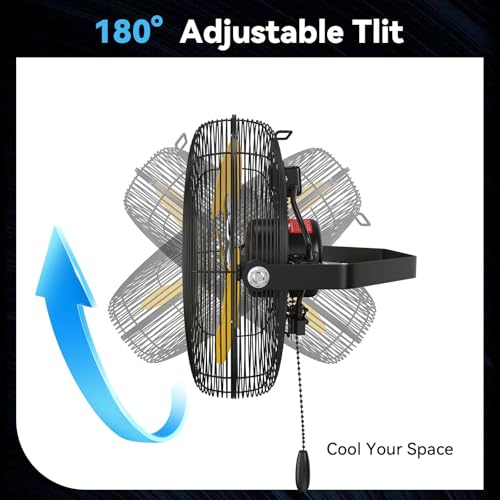 12 Inch High Velocity Wall Mount Fan (Blue / 12 inches)
