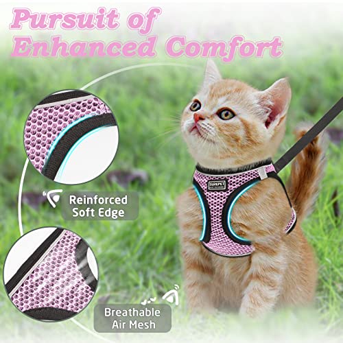 Cat Harness and Leash for Walking Escape Proof (XXS / Lpink)