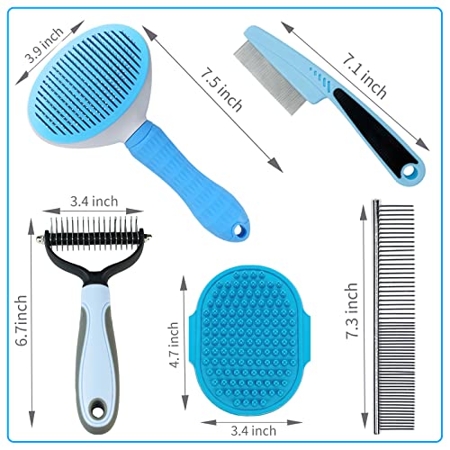 Dog Brush Grooming Kit 5PCS (B-Blue 5 Kits)