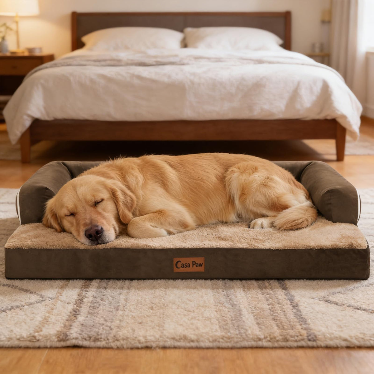Orthopedic Washable Dog Bed for Extra Large Dogs (Brown / 53.0"L x 42.0"W x 8.0"Th)