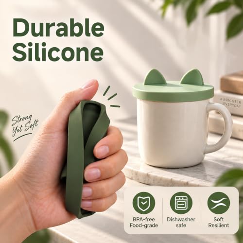 Silicone Pet Food Can Lids (3.3in/85mm(5.3-5.5oz) / Camo Green+Light Green)
