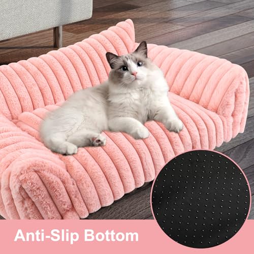 Cute Cat Couch Bed for Indoor Cats (Small(24x18x10") / Pink)