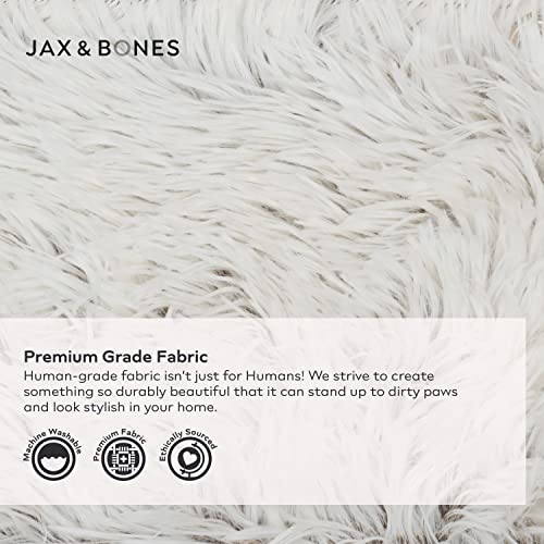 Napper White Faux Fur Dog Bed w (Medium / White)