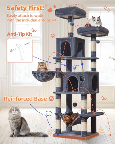 Large Cat Tree (73 inches / Smoky Gray)