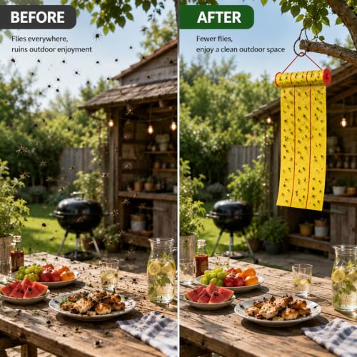 2 Pcs Giant Flypaper Fly Traps (Yellow)